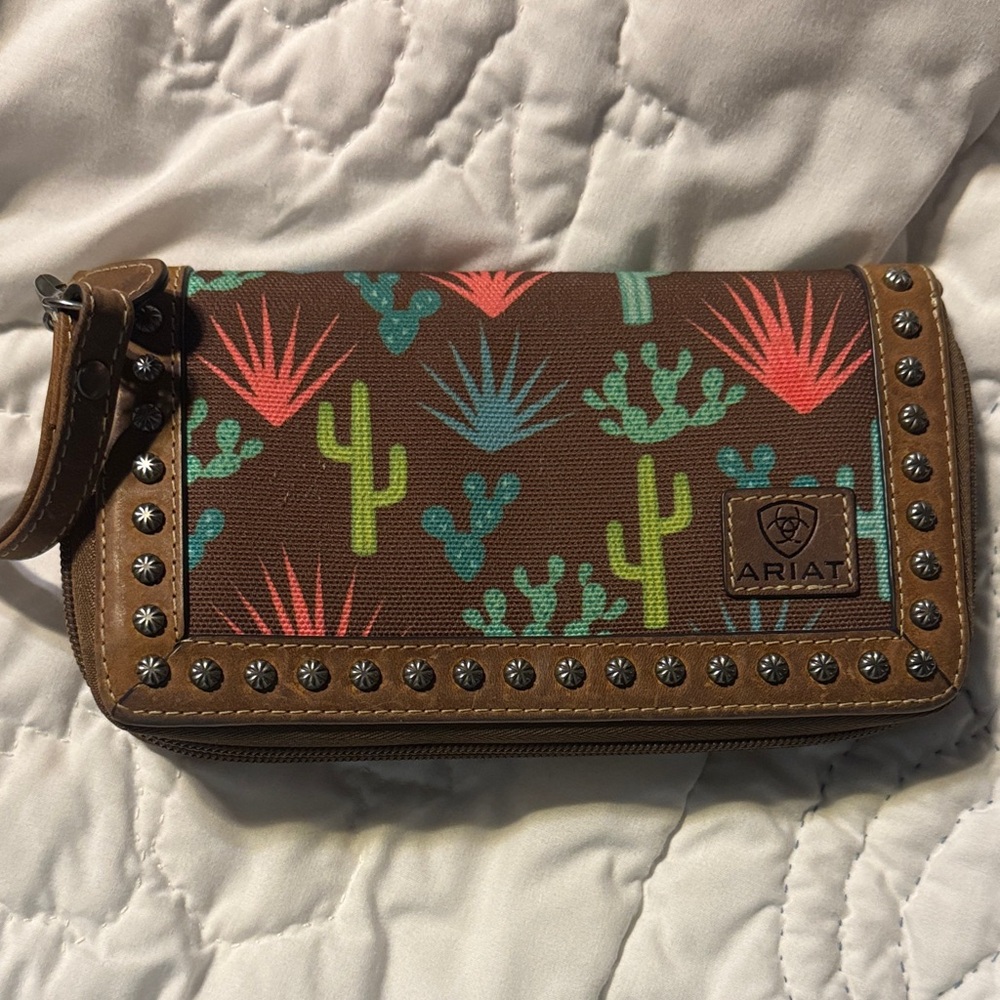 Ariat Multicolor Cactus Studded Wallet